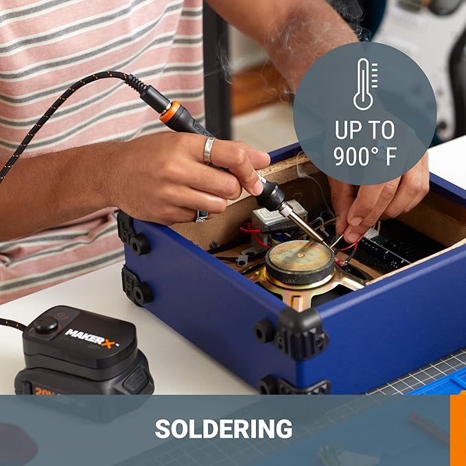 Worx MAKERX WX991L 3pc Crafting Tool Combo Kit - Rotary Tool + Angle Grinder + Wood & Metal Crafter
