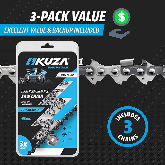20 Inch Chainsaw Chain 0.325" Pitch, 050" Gauge, 78 Drive Links, German Steel, fits Echo CS-490/440, Craftsman S205/CMXGSAMY462S, PP4620AVX, Milwaukee M18 FUEL - 20BPX78CQ, Remington, Ryobi and More