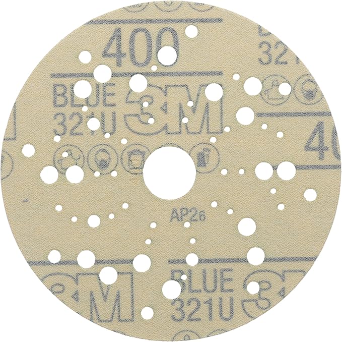 3M Hookit Blue Abrasive Ceramic Aluminum Oxide Hook & Loop Disc - 5 in Diameter Multi-Hole Vacuum Holes - 36166 [PRICE is per BOX]