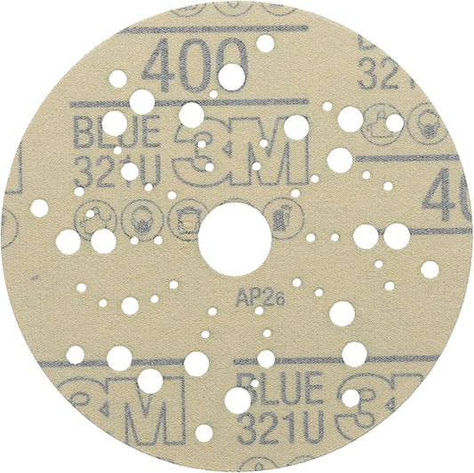 3M Hookit Blue Abrasive Ceramic Aluminum Oxide Hook & Loop Disc - 5 in Diameter Multi-Hole Vacuum Holes - 36166 [PRICE is per BOX]