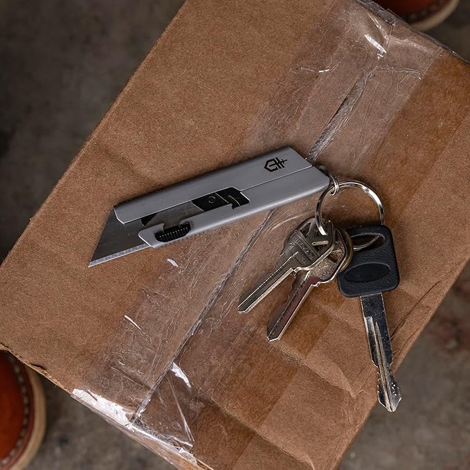 Gerber Gear EAB Utility Knife, Clips to Pocket or Keychain with Replaceable Razor Blade for Everyday Carry, EDC Gear with Box Cutter Retractable, Mini Black