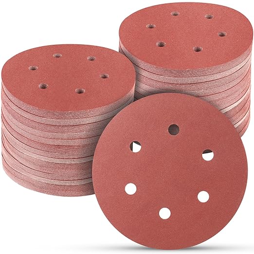 100 PCS 6 Inch Sanding Discs 1000 Grit, 6 Hole Hook and Loop Sandpaper, Round Orbital Sand Paper Discs for Sander