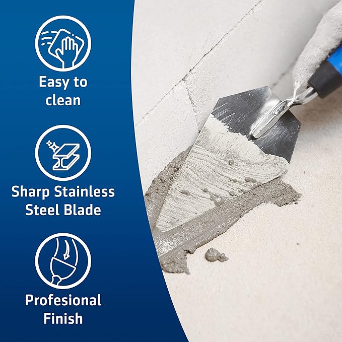 HOGARD 5" Pointing Bricklayer Trowel Premium | Stainless Steel, with Soft Grip Handle | Best Marshalltown Trowel for Your Bricklaying Tools.