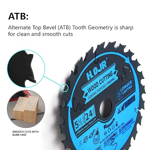 10-Pack 5-1/2 Inch 24-Tooth 20mm Arbor Woodworking Circular Saw Blade,Framing/General Purpose Wood Cutting Saw Blade,with Non-Stick Coating - TF, 5-1/2" 24T 20mm