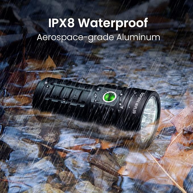sofirn Q8 Plus Powerful Flashlight max 16000 Lumens, Max 554 Meters Beam Distance, High Powered 6* LED, Anduril 2 UI, Water Resistance, for Hunting, Searching, Survival Kit, Emergency