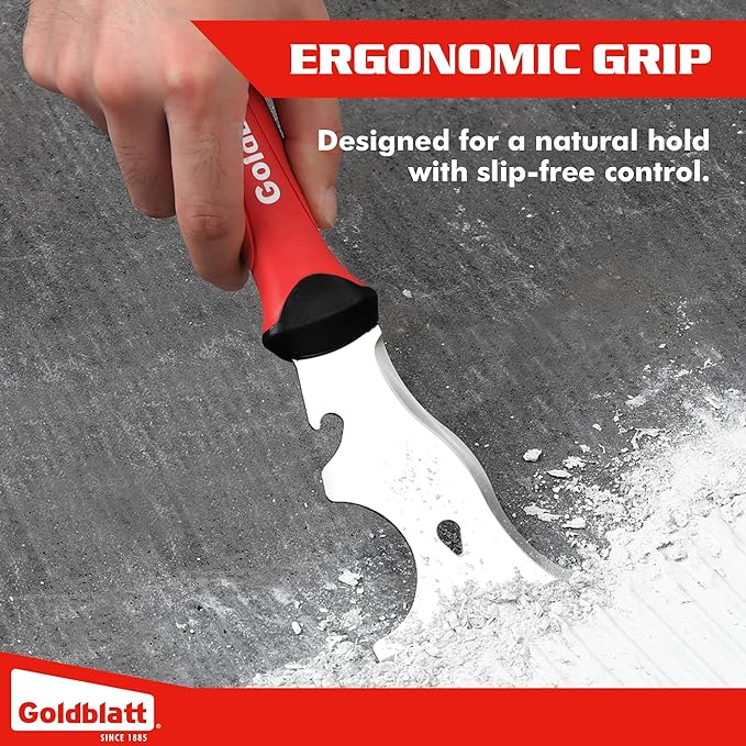 Goldblatt 9-in-1 Paint Scraper Tool, Heavy Duty Stainless Steel Putty Knife Scraper with Metal Hammer End, Multi-Use Painters Tool for Wood, Painting, Drywall