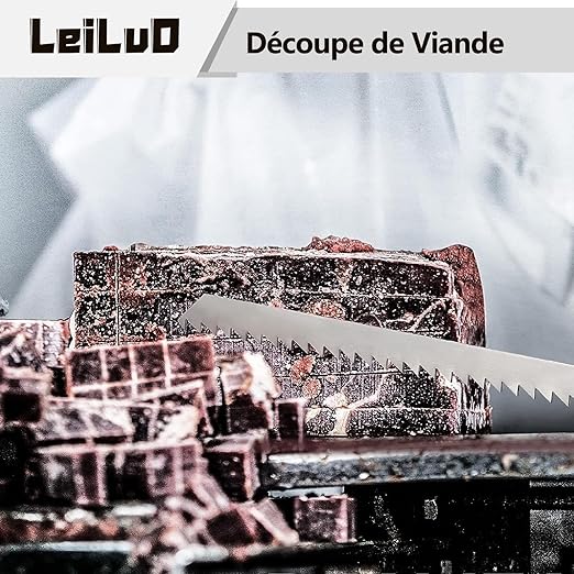 LEILUO 12-Inch Frozen Meat Bone Cutting Reciprocating Saw Blades 5 Piece Stainless Steel Sawzall Blades with Storage Box