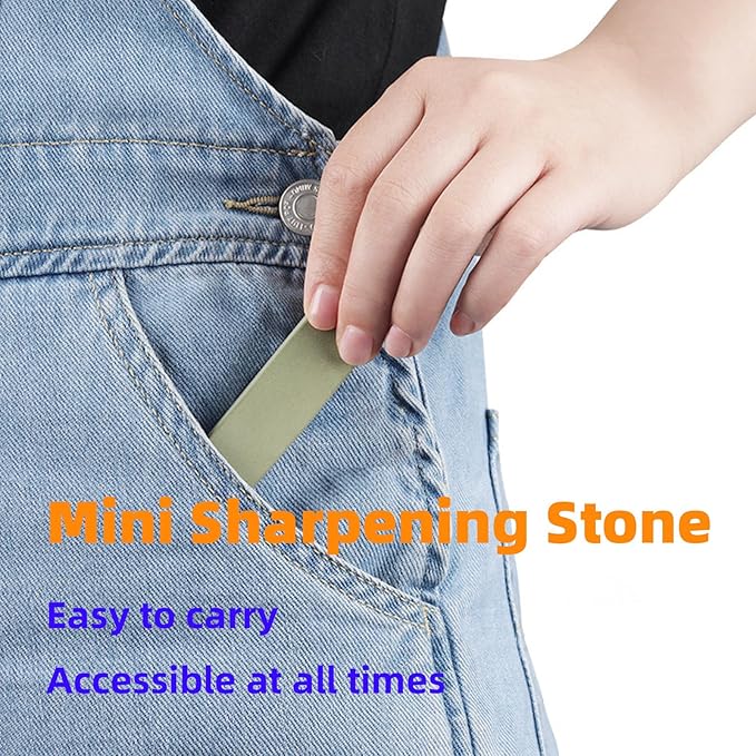 Small Travel-Portable Diamond Resin Sharpening Stone - 1000 Grit Whetstone Knife Sharpener