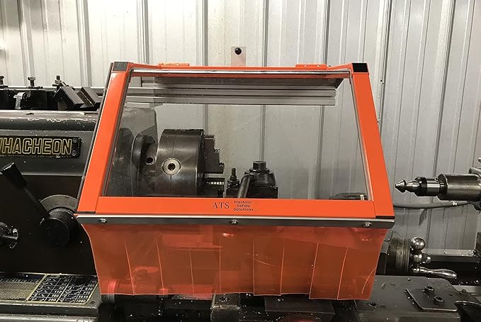 18" Wide Hinged Interlocked Lathe Guard. Fits machines with up to 12" Chuck Diameters. Interlocked Model. Part # LG-TR3-18-SK1 by ATS MACHINE SAFETY SOLUTIONS