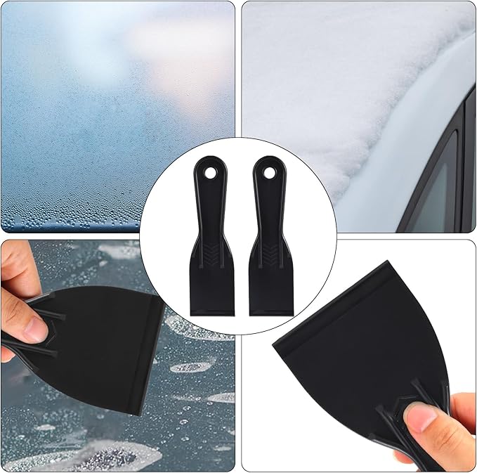 12pcs Plastic Putty Knife Set, Spackle Tool, Include 6 Black Flexible Putty Scraper and 6 Detail Scraper for Repair Spackling Patching Plastering and Painting