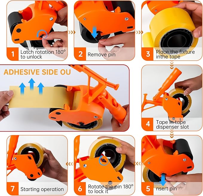 Abizarch Floor Tape Applicator, Manual Pushing Tape Marking Tool, Plastic Hand Push Tape Roller, Tape Bonding Marking Machine for Driveway Aisle Marking Decoration