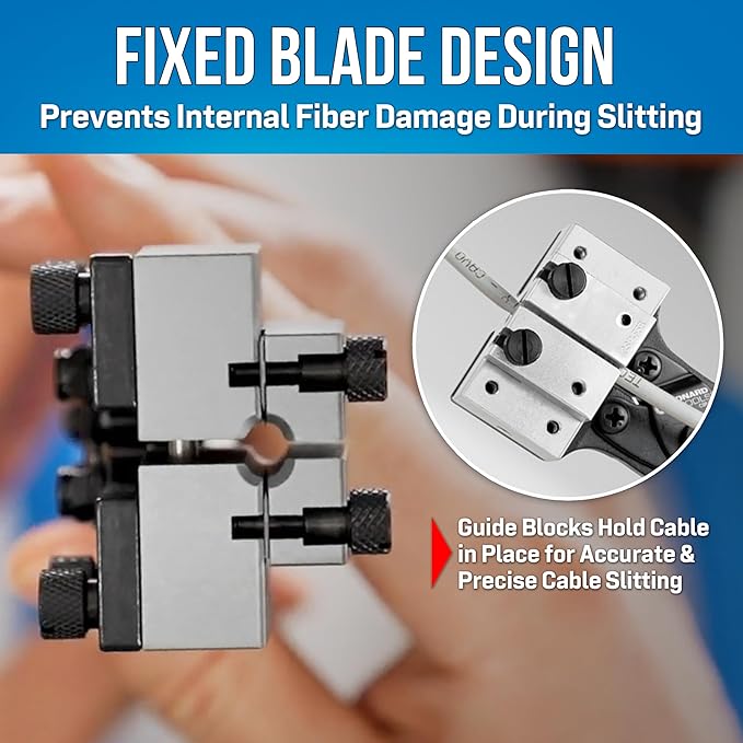 Jonard Tools CSP-F5 Cable Slitting Pliers for Thin Walled Jacketed Fiber, 5 mm ??Precision 5mm Cable Cutter with Fixed Blade & Ergonomic Spring-Loaded Handle