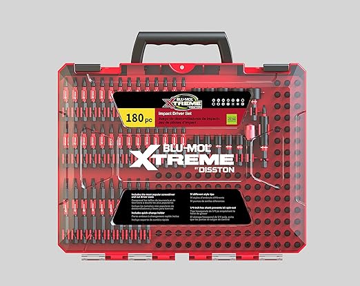 Disston BLU-MOL Xtreme 180 Piece Impact Driver/Screwdriver Bit Set E0100501