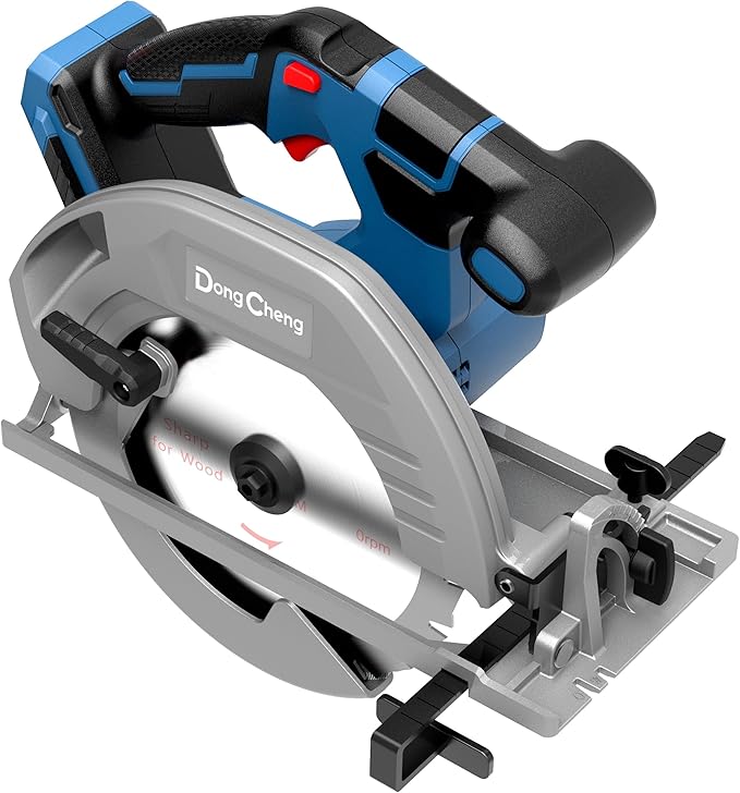 Dong Cheng 20V Max Cordless Circular Saw 7-1/4-Inch with Dust Collection Adaptor and Guide (DCMY02-185), Tool Only