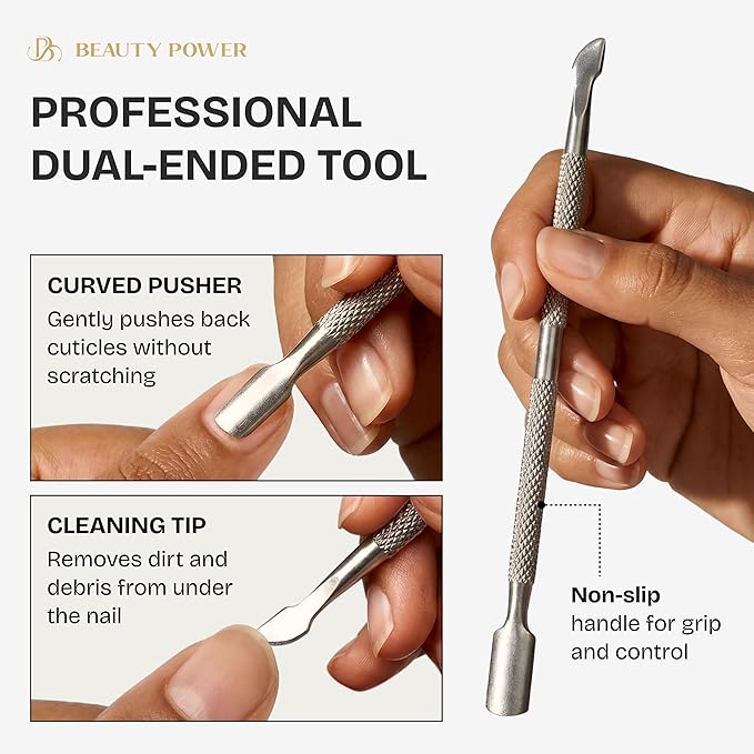Manicure Pedicure Set 7-in-1 Stainless Steel, Ultra Sharp, Slanted Nail Clipper, Fingernail Clipper, Cuticle Nipper, Glass Nail File, Eyebrow Tweezers, Scissors, Case ??Gift (Matte Gray)
