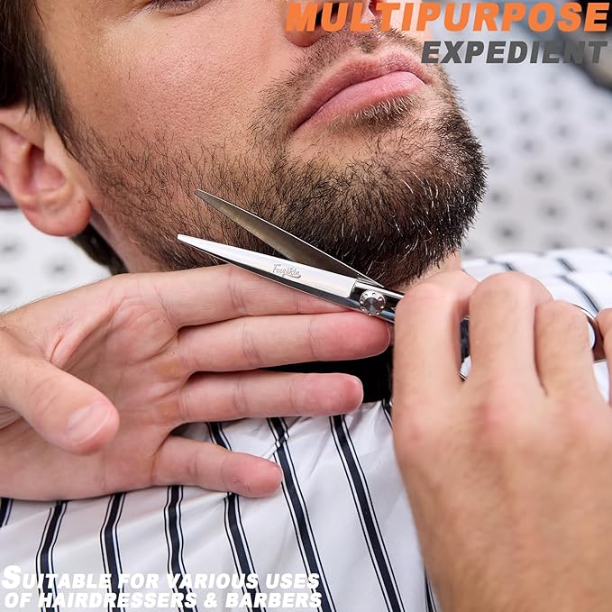 High-end Professional Extremely Very Sharp Barber Hair Cutting Scissors Hairdresser Shears For Hair 6 Inch Haircut Scissor Made Of Stainless Steel Alloy For Hairdressing Salon and Home Use