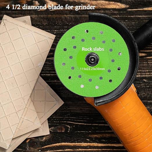 3 Pack 4-1/2" Multi-Pore Rock Slab Grinding Disc for Angle Grinder, Diamond Saw Blades with 7/8'' Arbor, Tile Cutting Disc for Cutting and Grinding Ceramic, Glass, Marble