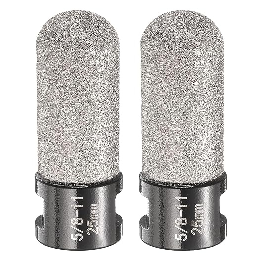 HARFINGTON 2pcs Diamond Finger Bit 25mm Dia Dry Core with 5/8"-11 Thread Diamond Chamfer Bit for Enlarging Shaping Milling Existing Holes on Porcelain Tile Ceramic Marble Countertop, Black