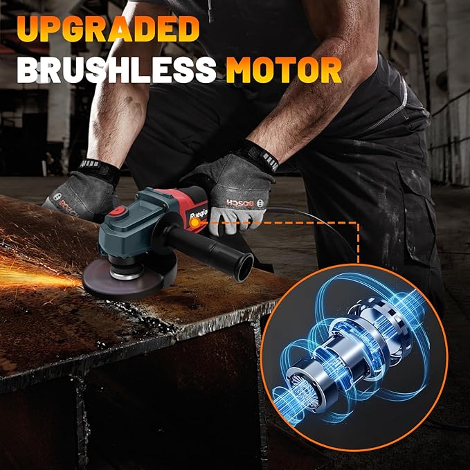 Cordless Angle Grinder for Milwaukee M18 18V Battery, 4-1/2" Brushless Grinder, Grinder M18 for Cutting, Griding, Polishing (No Battery) (10000 RPM)
