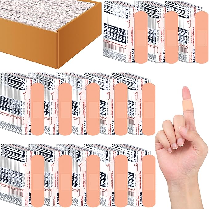 Timgle 10000 Pcs 3/4" x 3" Adhesive Bandages Bulk Waterproof Adhesive Breathable Bandages for Sensitive Skin School Nurses Businesses Travel First Aid Kits Homeless Care Supplies Donations