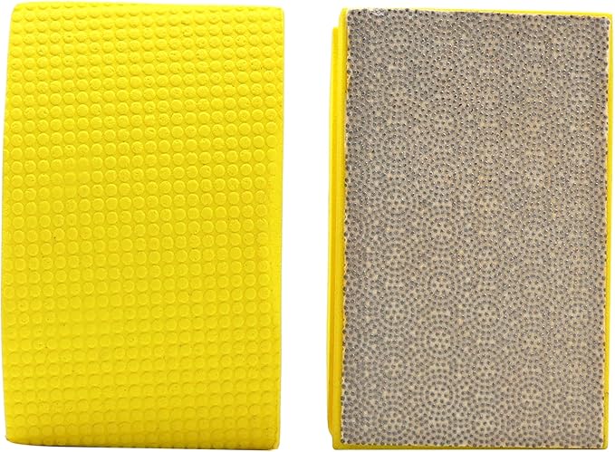 HIGHDRIL Diamond Hand Polishing Pad - 2pcs Grit 400 Diamond Electroplated Hand Sanding Pads Polishing Blocks for Granite, Marble, Glass, Concrete