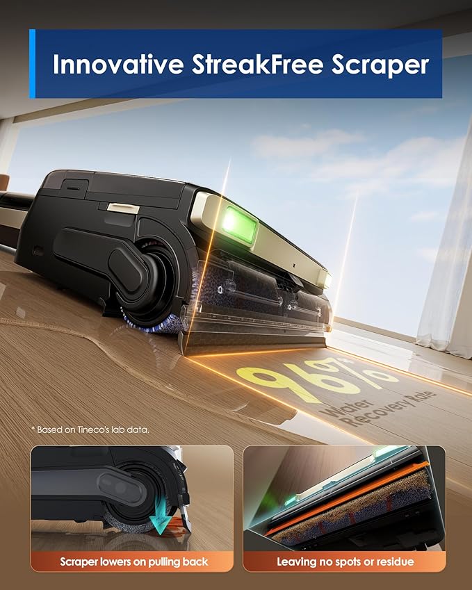 Tineco Floor ONE S9 Master Wet Dry Vacuum Cleaner, ThermoBlast Tech & Hot Water Vacuum Mop, 23kPa Suction, 65 Min Runtime, 185째F Flashdry, 3.9inch Ultra-Slim Stretch Mop
