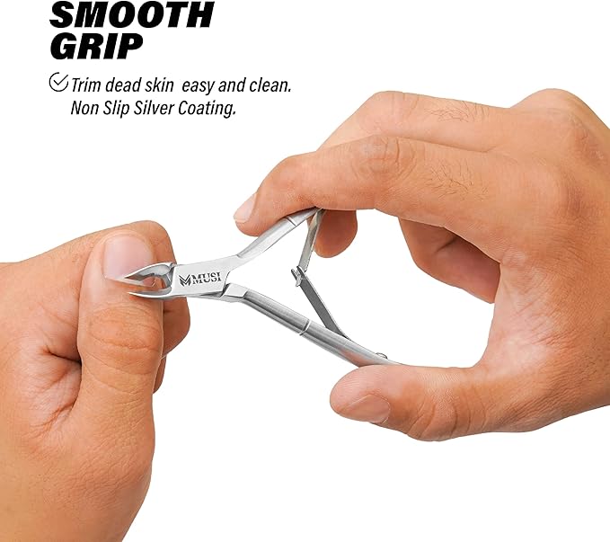 MUSI Nail Cutter & Cuticle Cutter, Precision Cuticle Trimmer & Nippers with Sharp Blades for Fingernails & Toenails,Professional Stainless Steel for Manicure & Pedicure