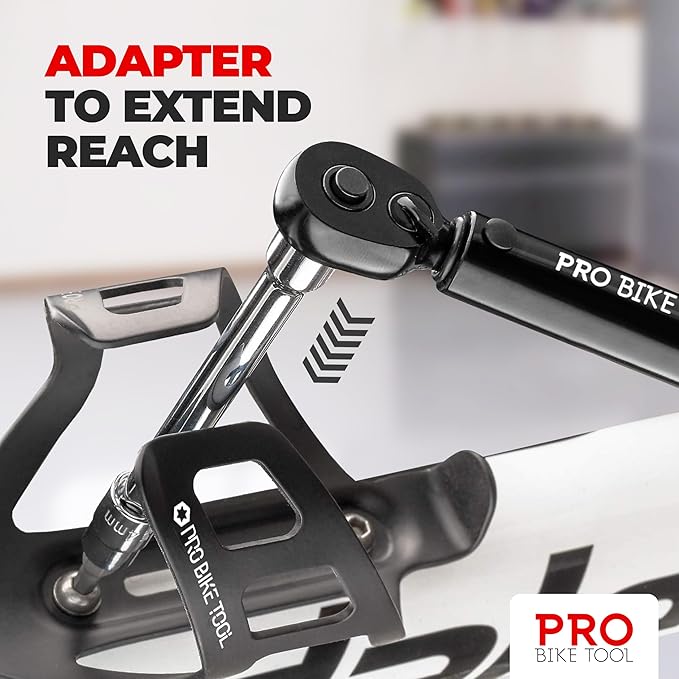 PRO BIKE TOOL Click Bicycle Torque Wrench Set, 2-20 Nm - Includes Storage Box, Allen & Torx Sockets, Extension Bar