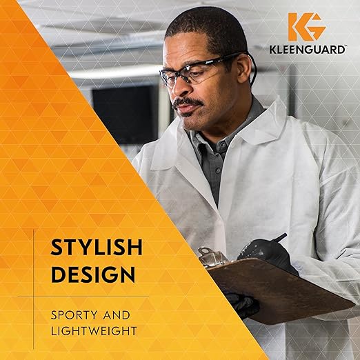 KleenGuard??V30 Nemesis??Safety Glasses (25676), Clear Lenses, Black Frame, Unisex Eyewear for Men and Women (12 Pairs/Case)