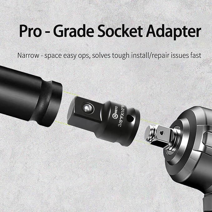 3/8" to 1/2" Impact Socket Adapter | Chrome Molybdenum Alloy (Cr-Mo) Steel | Drive Impact Driver Conversions for Impact Wrench