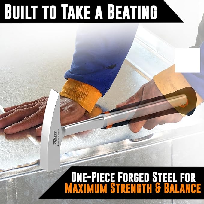 Mutt Tools 18oz Sheet Metal Hammer - Professional Tinners Hammer for Metal Shaping - Forged HVAC Hammer with Ergonomic Handle for Duct Work & Sheet Metal Projects