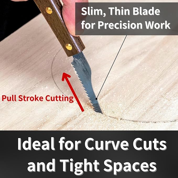 Mini Hand Saw 2.4" for Hobby & Crafts - Precision Japanese Pull Saw for Wood, Plastic, PVC - Razor Sharp Japanese Steel Blade & Wood Handle - Made in Japan