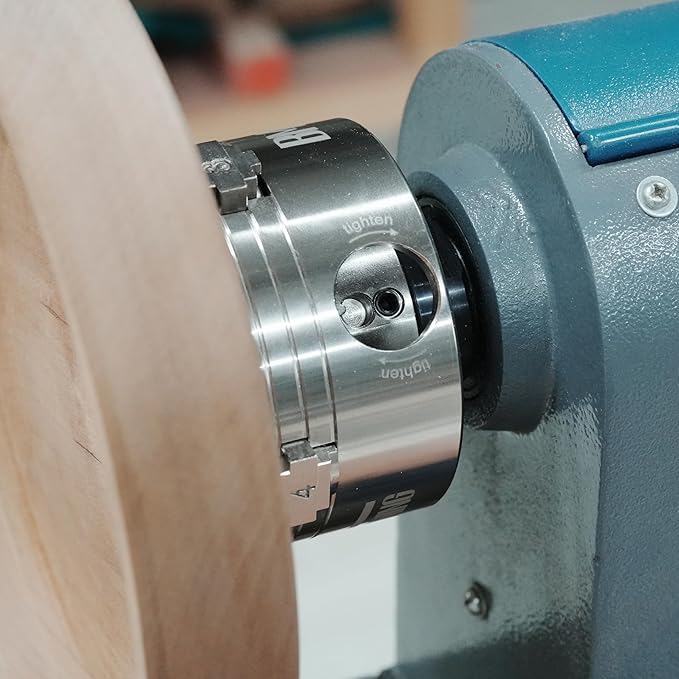 3.5??Self-Centering Four-Jaw Universal Nickel-Plated Chuck for Spindle and Faceplate Work for Woodturning Lathe, Compatible with Super NOVA2, G3 Nova.