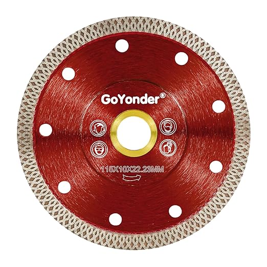 GoYonder 4.5 Inch Super Thin Diamond Saw Blade for Cutting Porcelain Tiles,Granite Marble Ceramics (4.5" -Red)