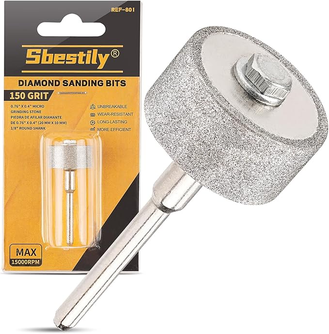 Sanding Bits for Dremel Rotary Tool竊똆rinding Stone Diamond Sanding Drill Bits with 1/8" Shank - General Purpose - 150 Grit 1 Pack
