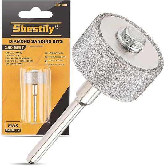 Sanding Bits for Dremel Rotary Tool竊똆rinding Stone Diamond Sanding Drill Bits with 1/8" Shank - General Purpose - 150 Grit 1 Pack