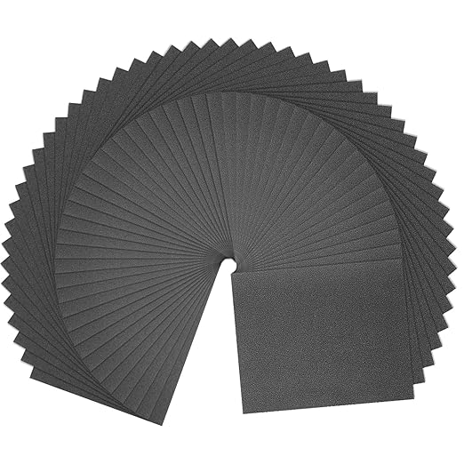 HARFINGTON 50pcs Sandpaper 80 Grit 9 x 11 Inch C-Weight Backing Silicon Carbide Abrasive Wet Dry Sanding Sheets for Wood Finishing, Metal Sanding, Automotive Polishing