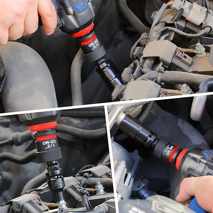 11-Piece Impact Socket Adapter Set-Impact Rated Drill Socket Adapters&Extensions,1/4" 3/8" 1/2" Drive,CR-V&CR-MO Steel,Ball Detent for Secure Fit,Essential Tool Kit for Car/Home Repair