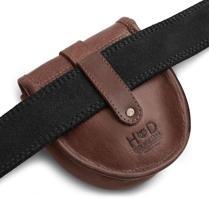 Hide & Drink, Bushcraft Leather Pouch Handmade from Full Grain Leather - Waist Holster Bag, Conveniently Attaches to Belt - Accessory for Storing Tools and Equipment for DIY Projects - Bourbon Brown