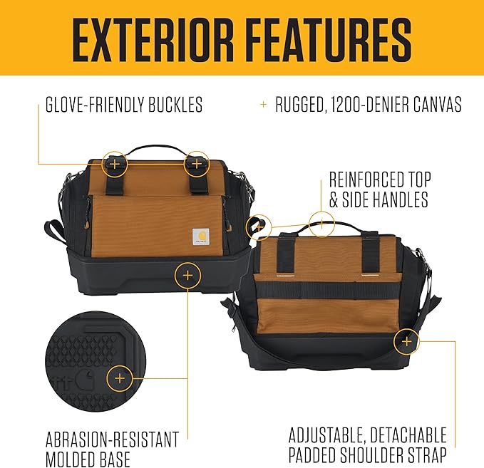 Carhartt Mens Station Tool Bag W/Adjustable Shoulder Straps, Durable, Water-Resistant Tool Organizer, Medium Tool Bag