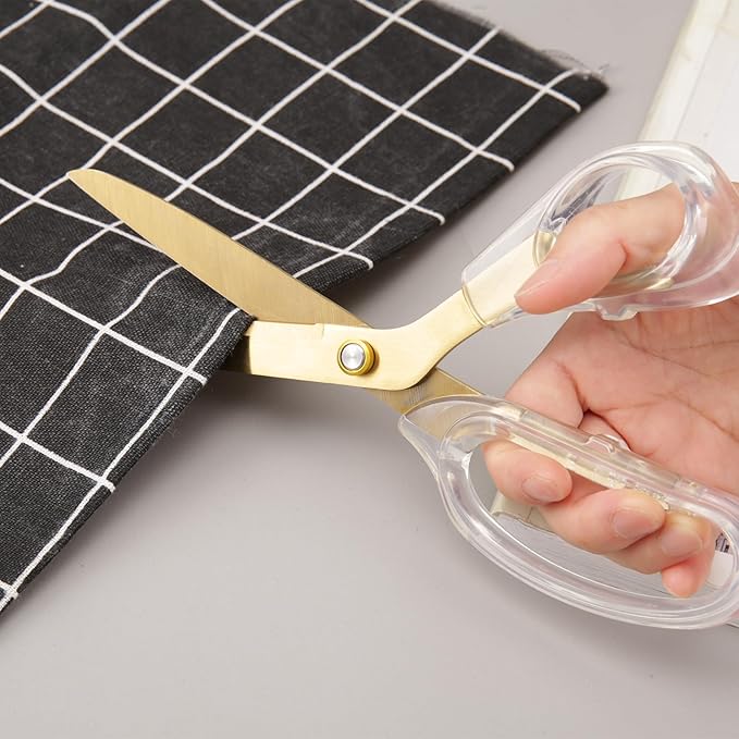 Acrylic Gold Scissors, 9??Ultra-Sharp Titanium Coated Blades and Sharp All-Purpose Scissors, Sewing, Office, Comfortable Handle Design, Versatile Usage