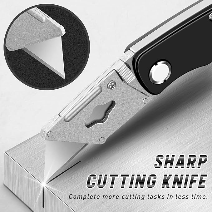 12 Pack Box Cutter, Folding Utility Knife with Spare 30 Pcs Blades, Sharp Box Cutters for Cardboard, Package, Carpet, Crafts, Navajas Para Trabajo, Razor Knife, Folding Knives, Box Opener