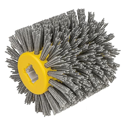 Nylon Bristle Drum, #60, Scale and Rust Stripping, 4.33" x 4", 110x100mm, for Burnishing Polishing Machine
