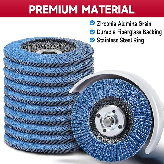 Abrasives Flap Discs 4-1/2",10 Pack,4.5" x 7/8" Type 29 Premium High Density Zirconia Flap Sanding Discs for Angle Grinder,Grinding Wheels,Sanding Discs,Flap Discs for Wood & Metal.(60 Grit)