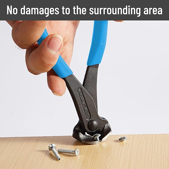 Bates- Nail Puller, 7 Inch, Light Blue, Nail Remover Tool, Cutting Pliers, Carpenter Tools, Staple Puller, End Cutting Pliers