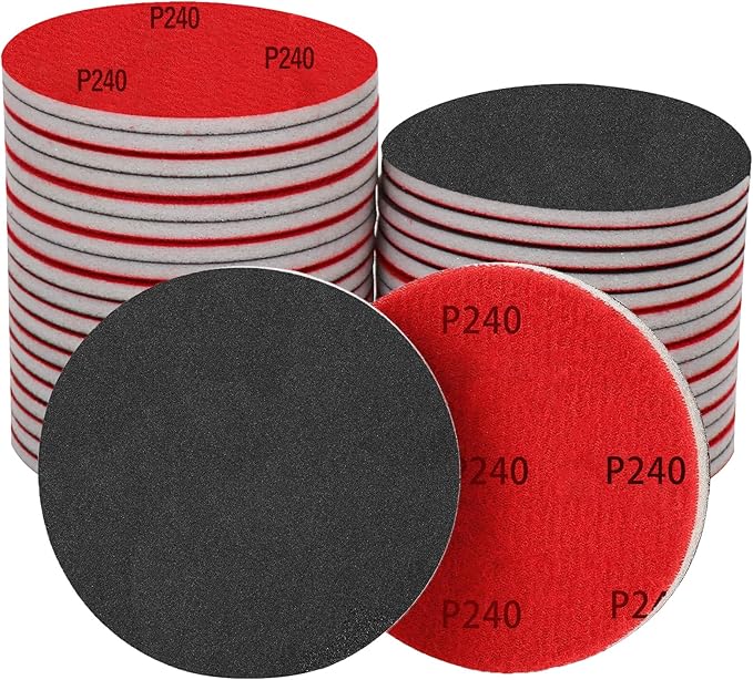 16Pcs 5 Inch Sanding Sponge Disc Hook and Loop 240 Grit Wet Dry Sanding Pads, Drywall Sandpaper Blocks for Wooden Drywall Sheetrock and Metal Glazing