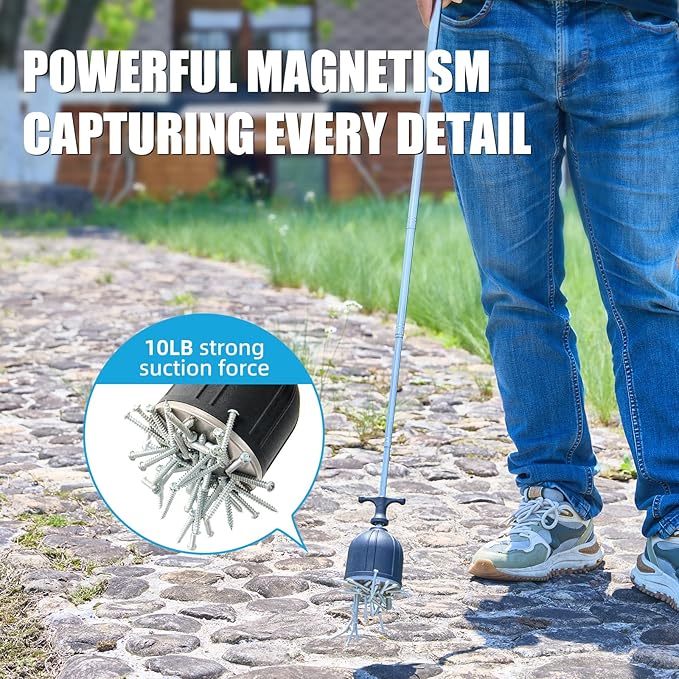 Magnetic Pickup Tool 竊?0LB Heavy Duty Magnet Stick with Handle, Extendable Magnet Wand for Nails, Screws & Metal Objects, Strong Magnetic Tool for Mechanics, Handyman, Garage & Home Use(Black)