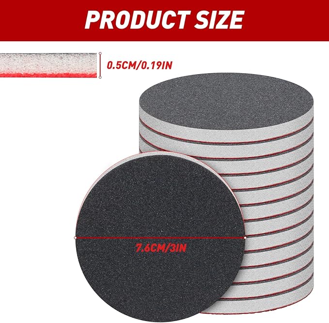 48 Pcs 3 inch Round Sanding Sponge 800-1000 Grit Sandpaper Assortment, Washable & Reusable Foam Sanding Pads for Wood, Metal, Hook and Loop Sanding Discs