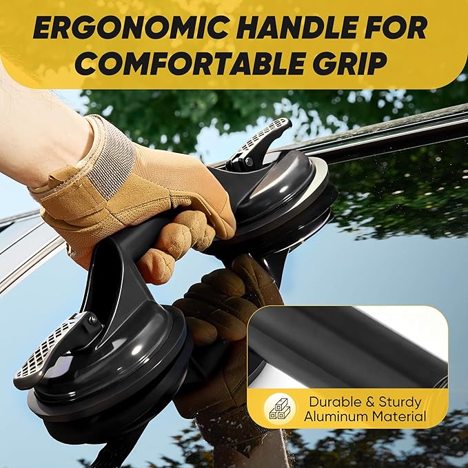 Rubber Mallet & Suction Cup Floor Gap Repair Tool Kit for Laminate, Floating Wood Floors - DIY Gap Fixing (BLACK)