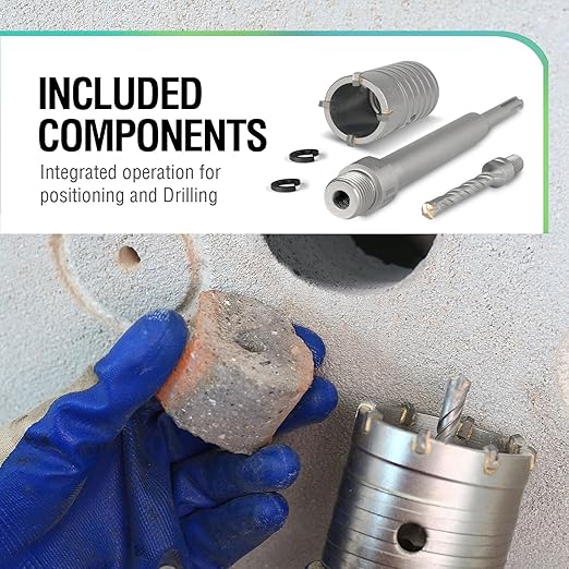 BINOTA Concrete Hole Saw 35 mm, Rotary Hammer Core Bit Hole Saw, with SDS Plus Shank 220 mm, for Concrete Cement Brick Wall Stone Masonry